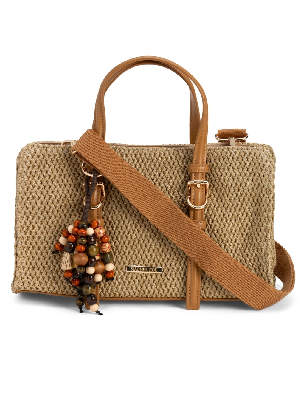 Rachel Zoe Tan Straw Satchel Handbag